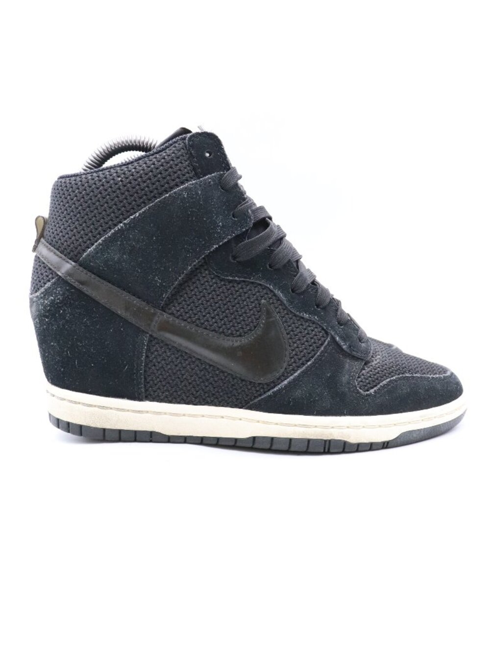 Nike Dunk Sky High Women's Size 8 Hidden Wedge Heel Black White Shoes 644877-001